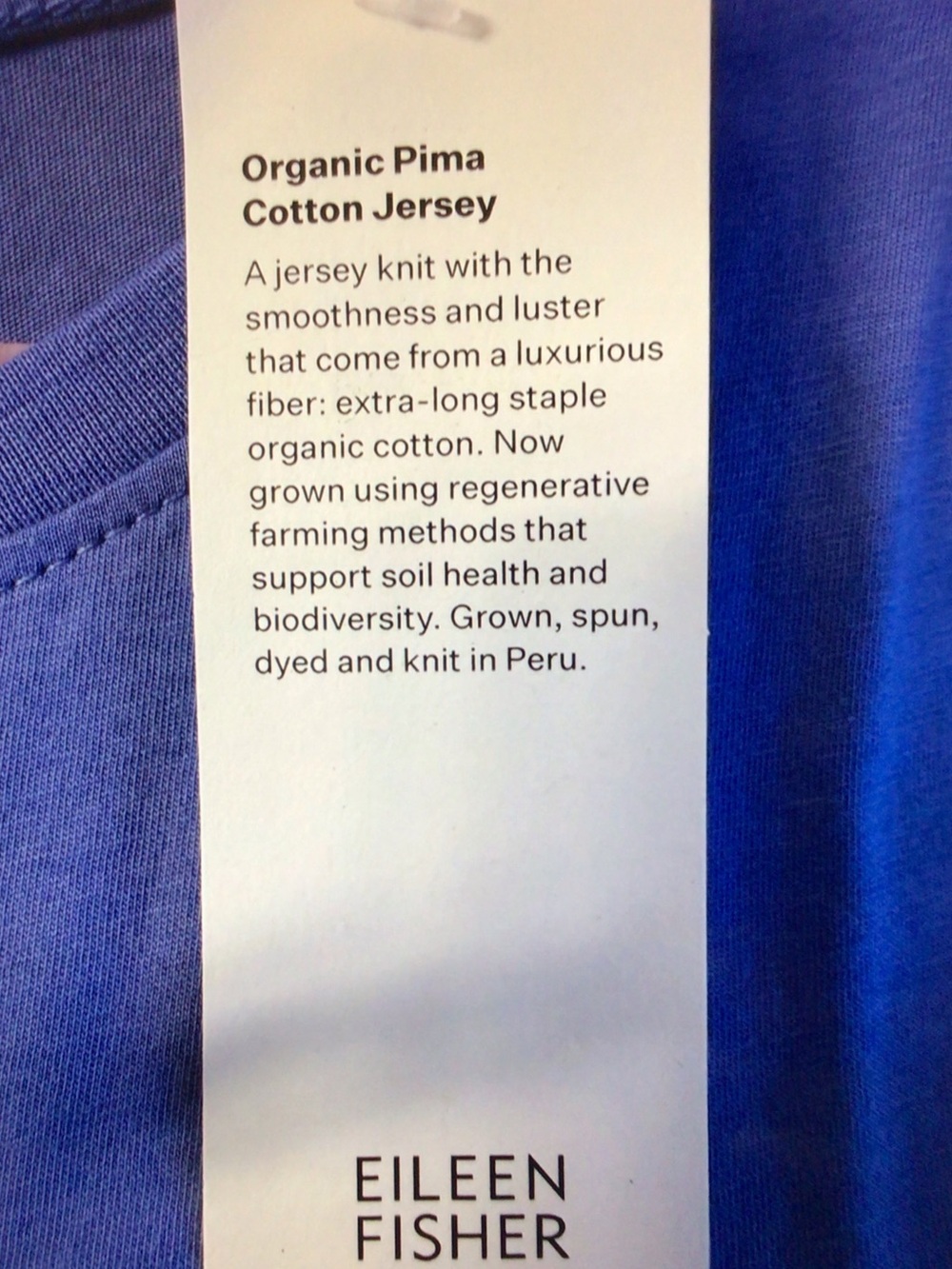 Eileen Fisher Short Sleeve Crew Neck Tee - Periwinkle Blue - Picture 3 of 4